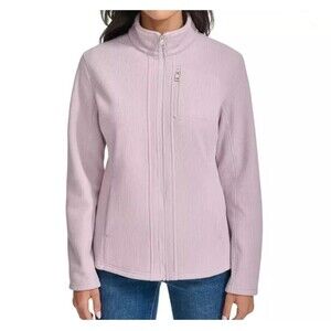 Andrew Marc Women's Ribbed Full Zip Jacket Mock Neck Size S Purple Midweight NWT